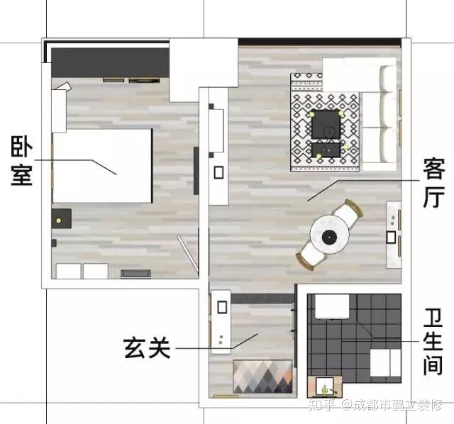 二手房改建，40平米一室一廳公寓改造（附改造前后對比圖）